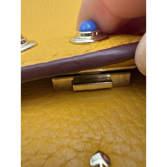 Kate Spade Devoe Street Sophie Handbag Mustard Yellow studded gems 10x7x3 Flaws - Picture 9 of 16